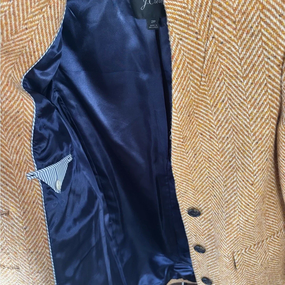 J. Crew Women’s Herringbone Tan Car Coat - Picture 3 of 4